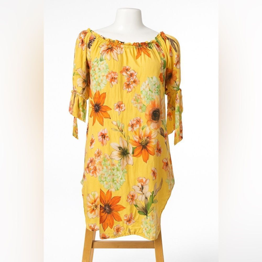 1 Garage Orange Red Ruffled Off-the-Shoulder Mini Dress